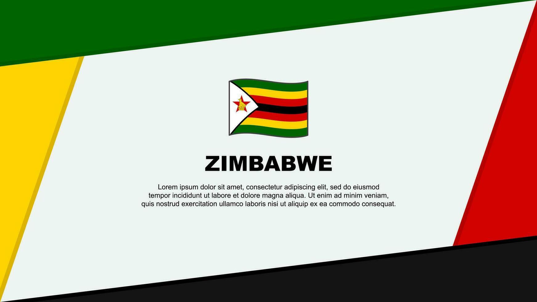 Zimbabwe Flag Abstract Background Design Template. Zimbabwe Independence Day Banner Cartoon Vector Illustration. Zimbabwe Banner