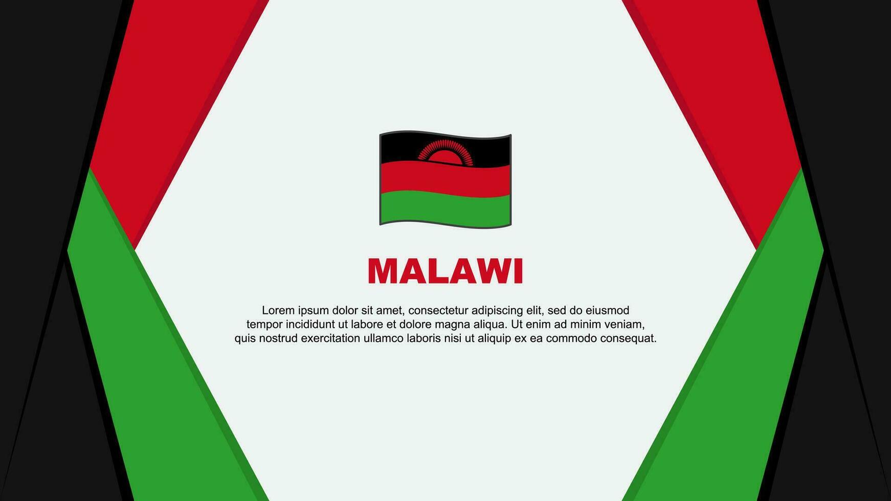 Malawi Flag Abstract Background Design Template. Malawi Independence Day Banner Cartoon Vector Illustration. Malawi Background