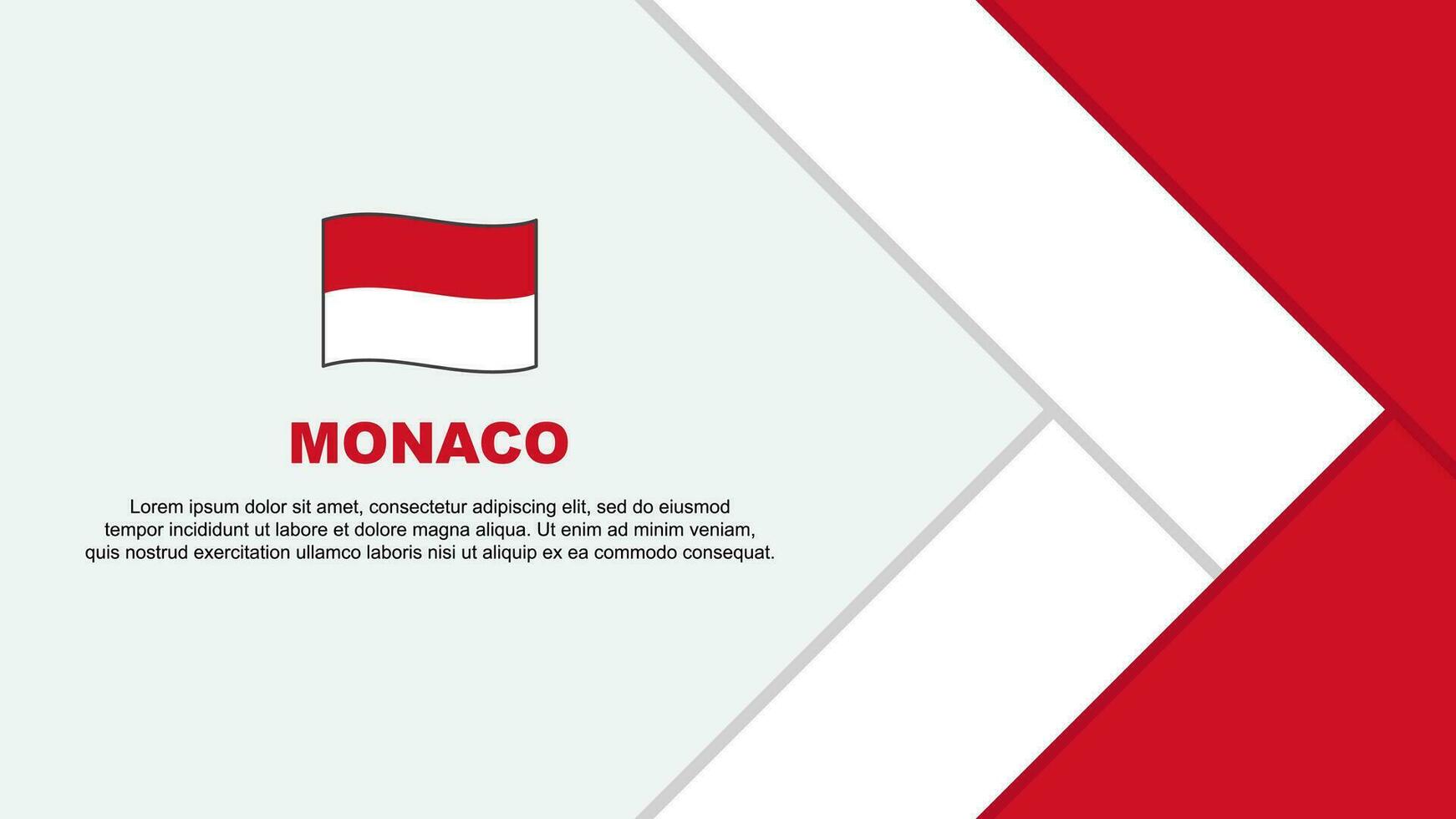 Monaco Flag Abstract Background Design Template. Monaco Independence Day Banner Cartoon Vector Illustration. Monaco Cartoon