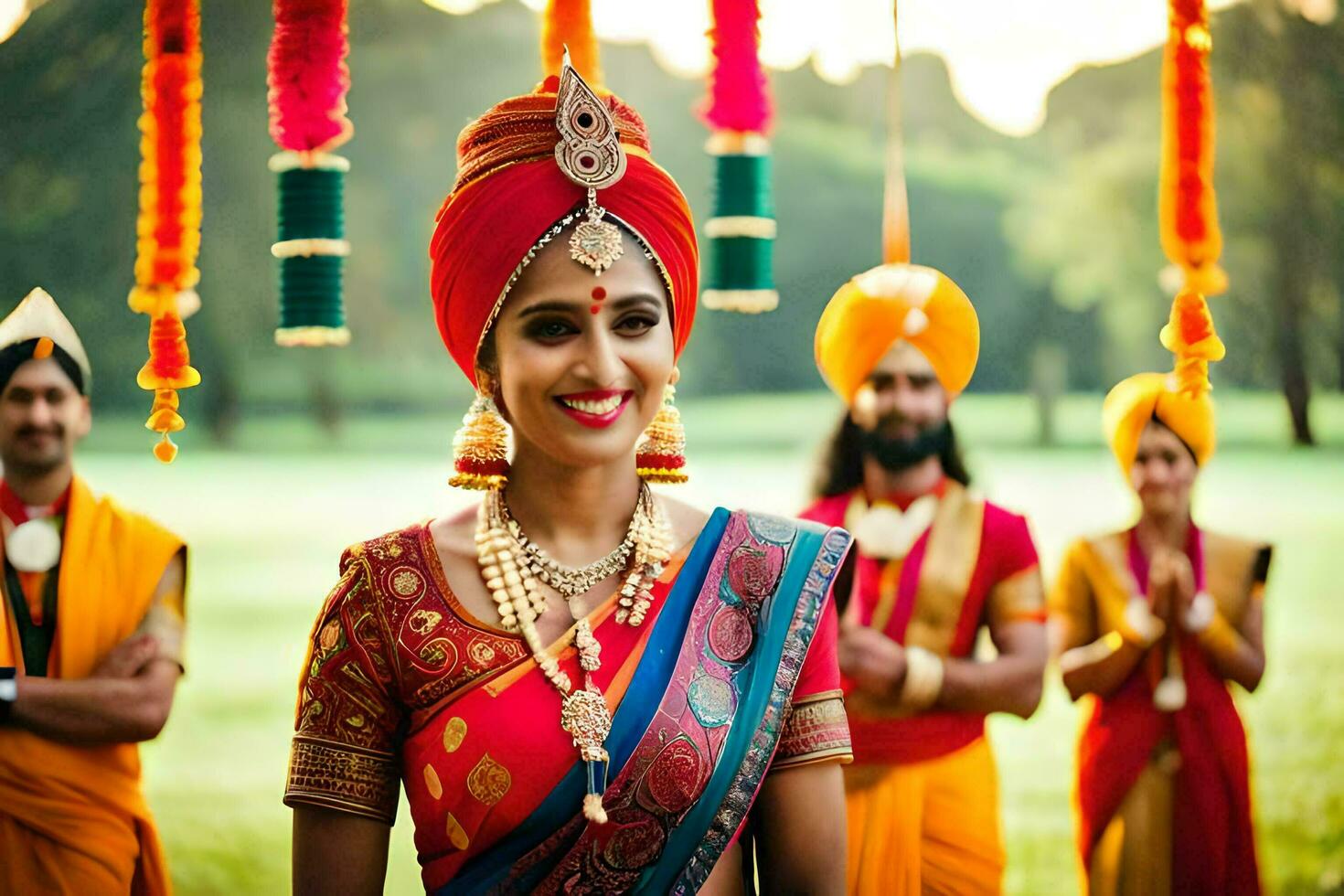 indio Boda en Delhi. generado por ai foto