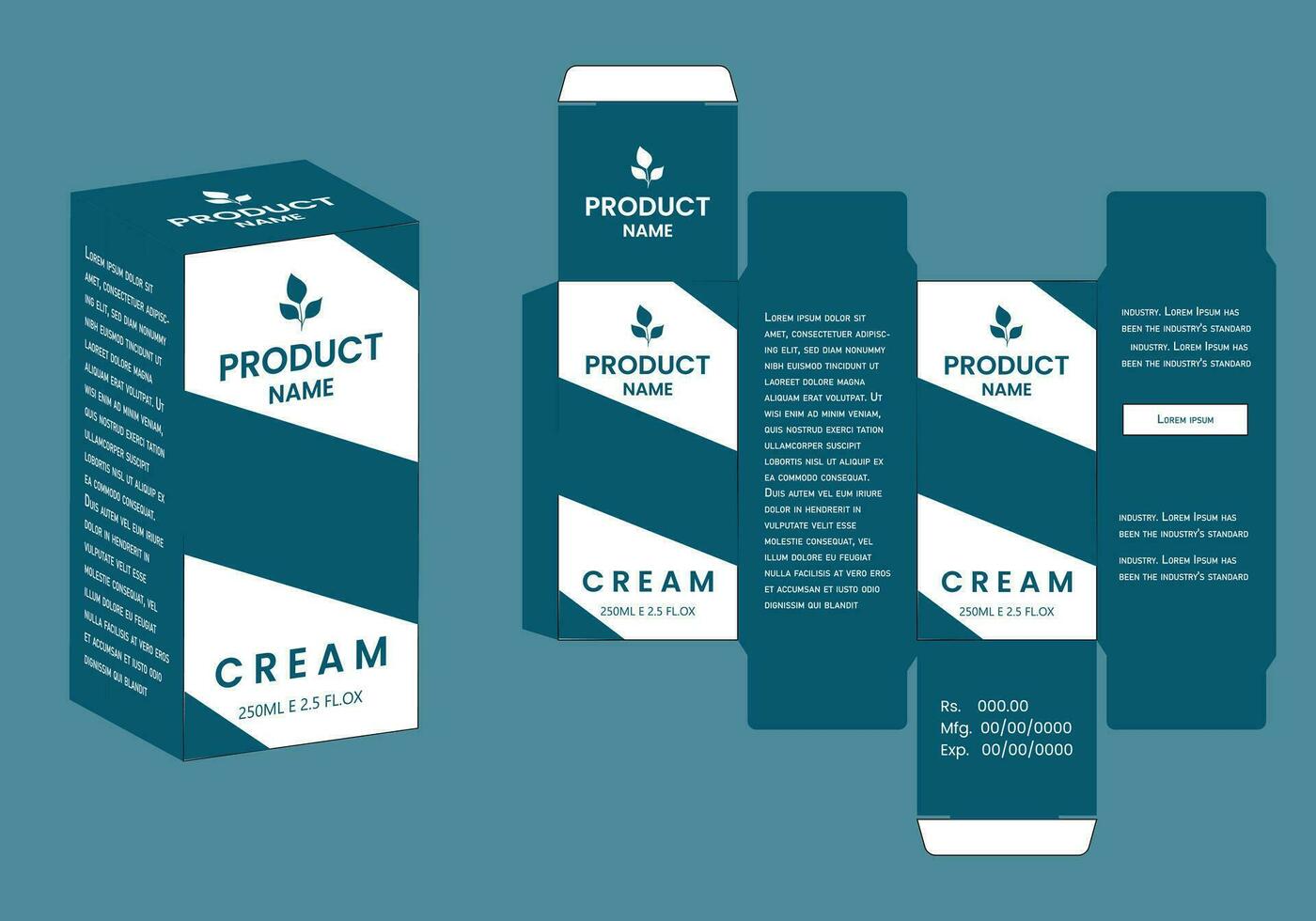 package box die cut with 3d mock up. Packaging template, Box packaging die cut template design. vector