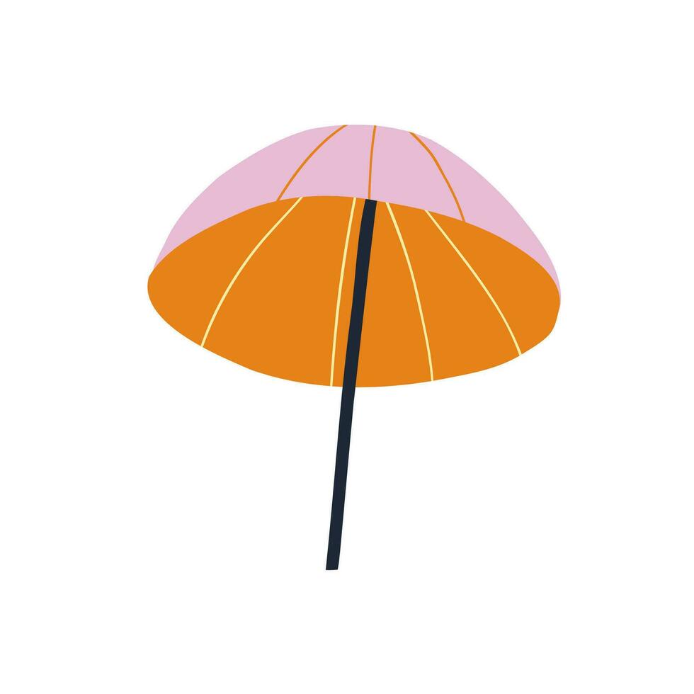 Beach umbrella in a flat style. Hand drawn vector illustration