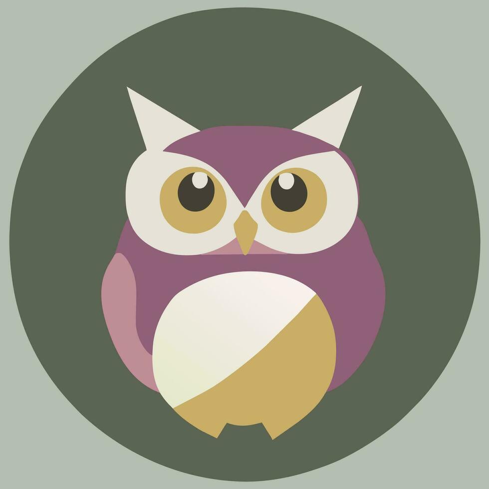 Owl, simple vector, flat style, no shadow, vector style, icon.