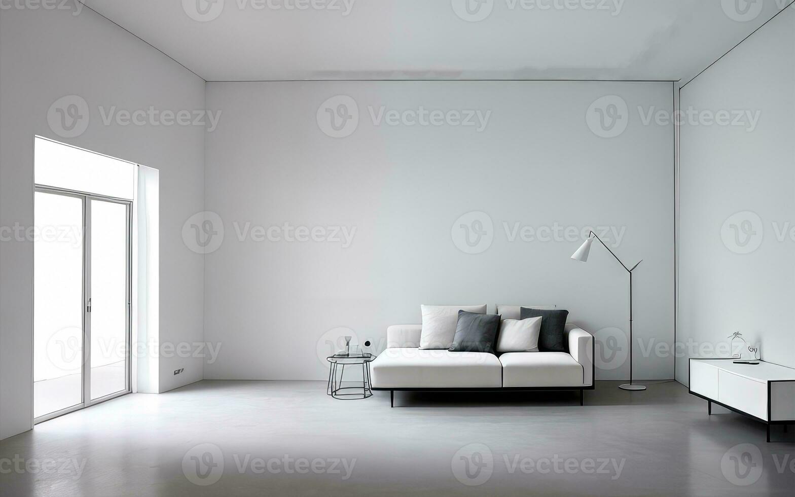 Indoor Interior Minimalism White Space Concept Background created with ai generative photo