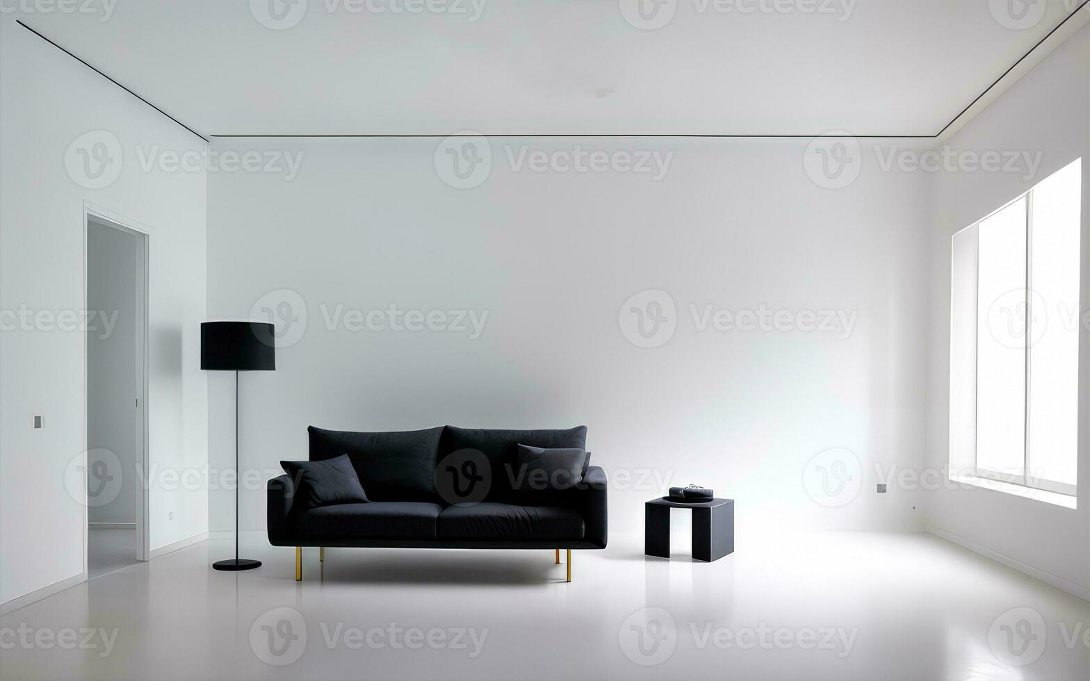 Indoor Interior Minimalism White Space Concept Background created with ai generative photo