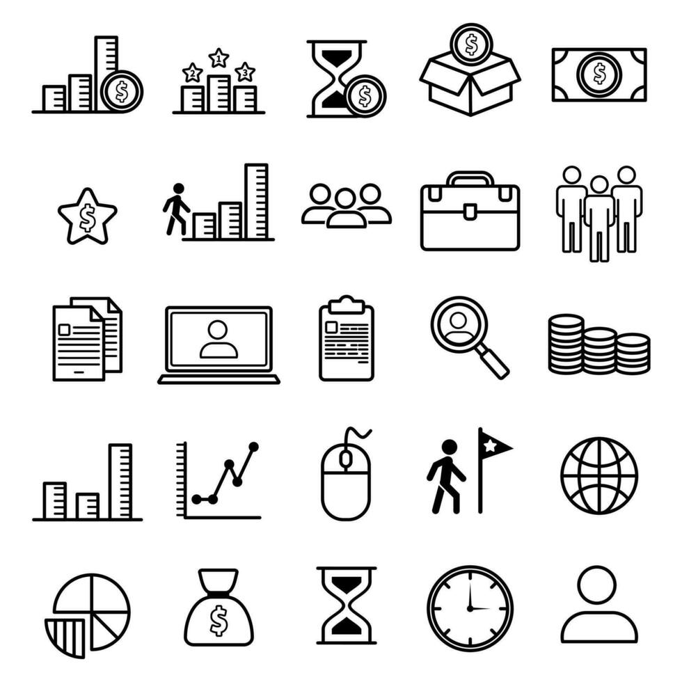 Business icon set. Businessman line icon .Business and Finance web icon in line style. Money, bank, Teamwork, human resources, contacts, infographics. vector