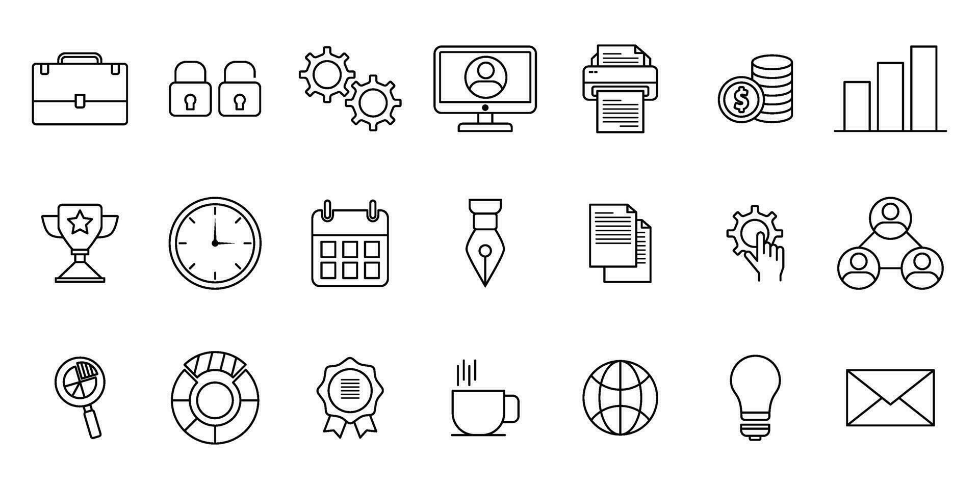 Business icon set. Businessman line icon .Business and Finance web icon in line style. Money, bank, Teamwork, human resources, contacts, infographics. vector