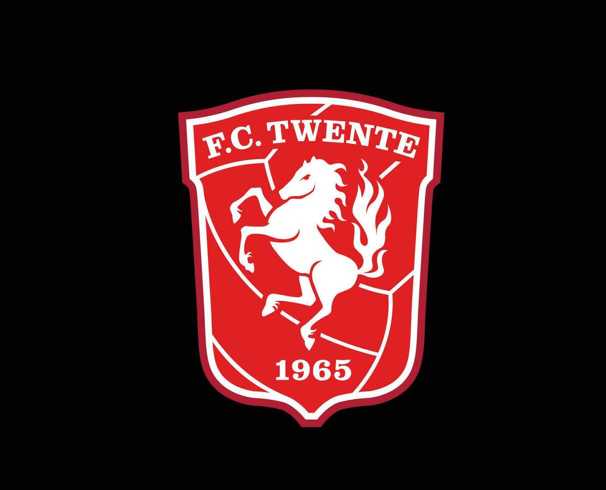 Twente Club Logo Symbol Netherlands Eredivisie League Football Abstract Design Vector Illustration With Black Background