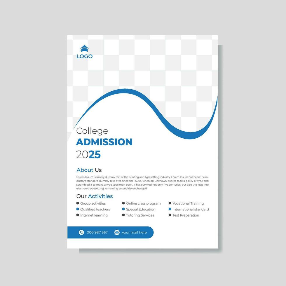 College admission abstract flyer design template. vector