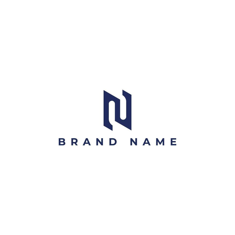 Abstract Letter N Modern Logo Template Vector. N monogram logo vector in blue color isolated on a white background. Letter N logo applied for business and consulting logo design inspiration template