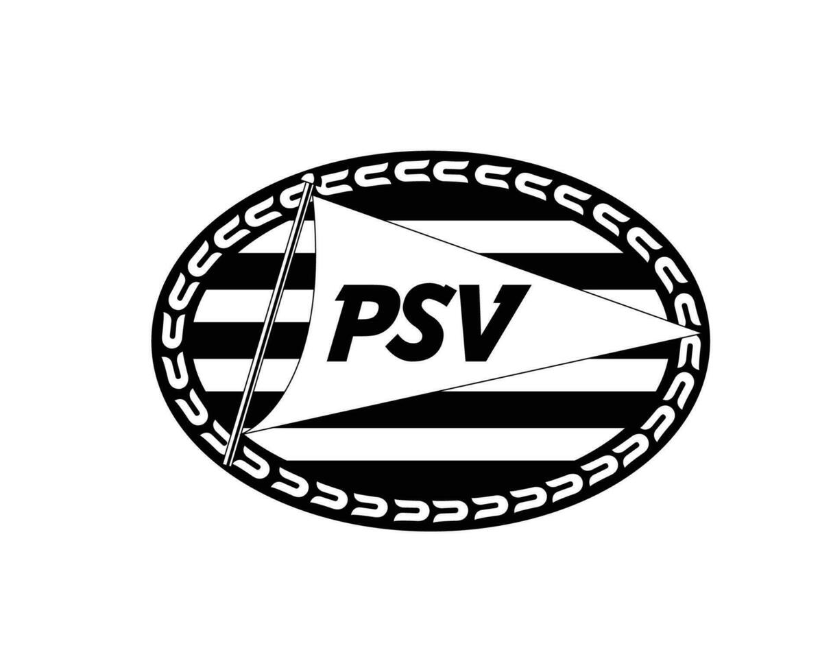 psv Eindhoven club logo símbolo negro Países Bajos eredivisie liga fútbol americano resumen diseño vector ilustración
