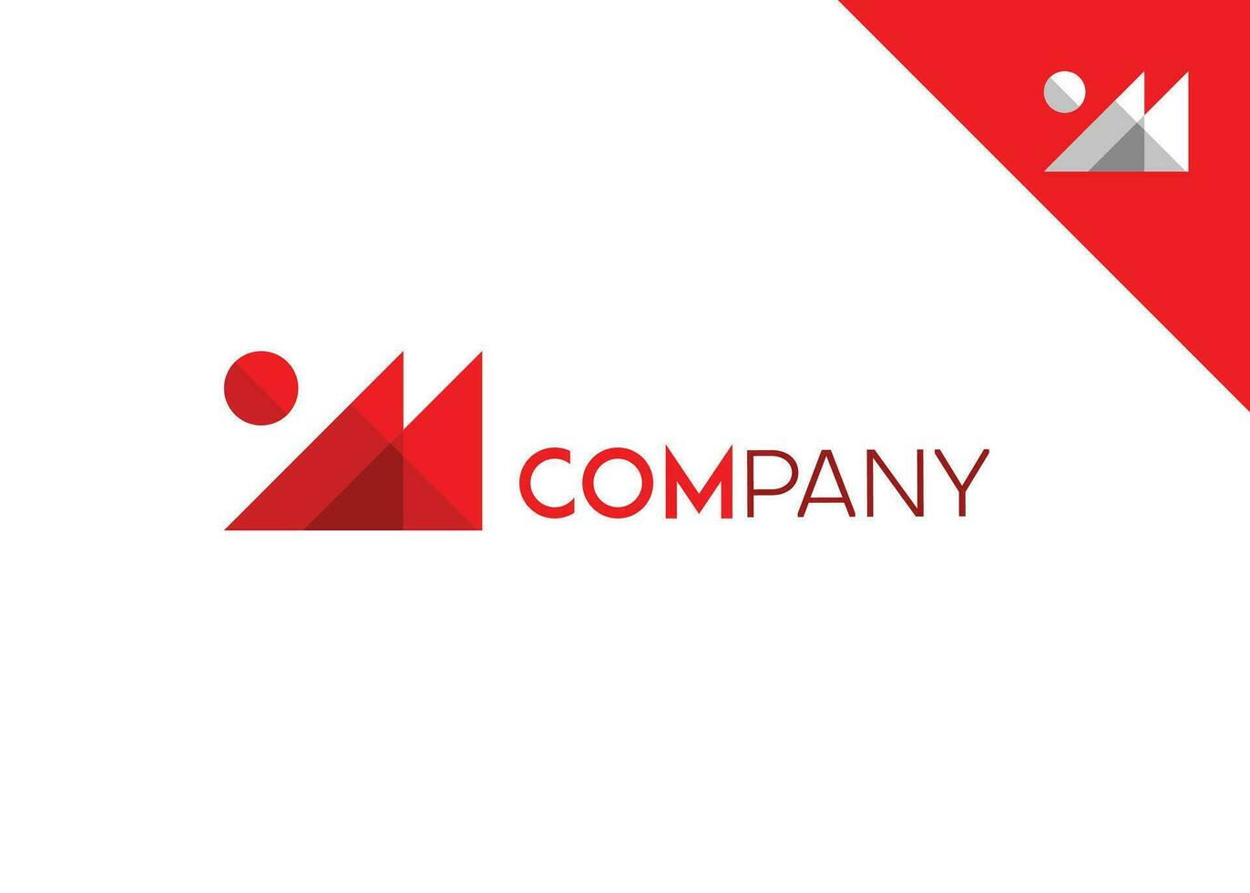 sencillo logo diseño de letra metro montaña y Dom con rojo apilado forma vector