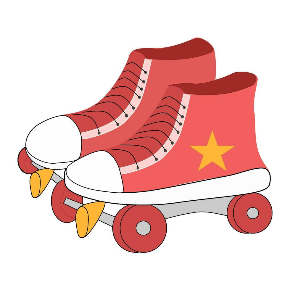 Retro roller skates vector