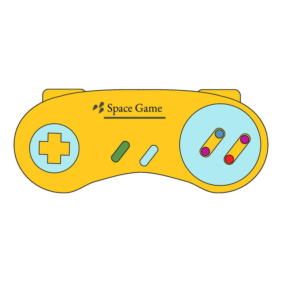 retro palanca de mando Clásico juego controlador amarillo vector