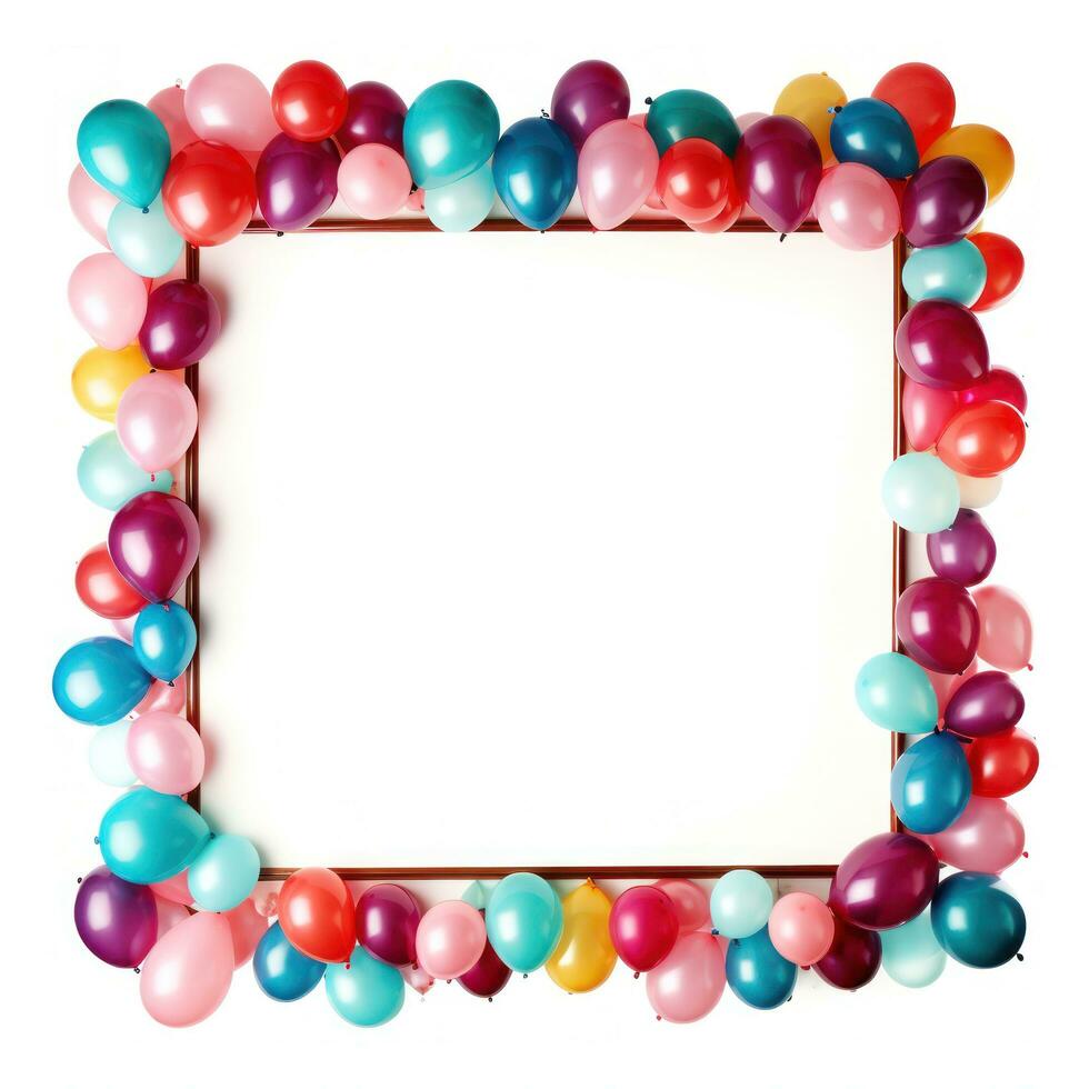 Colorful balloon frame with space for text photo