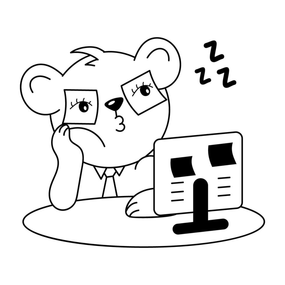 Trendy Job Fatigue vector