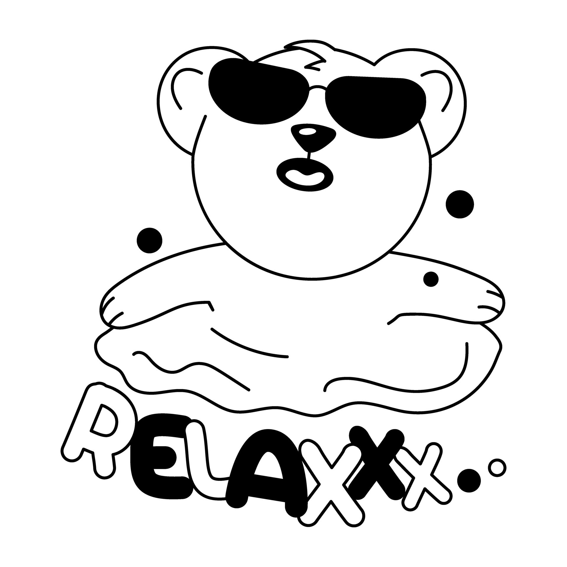 Trendy Relaxing Bear 30313331 Vector Art at Vecteezy