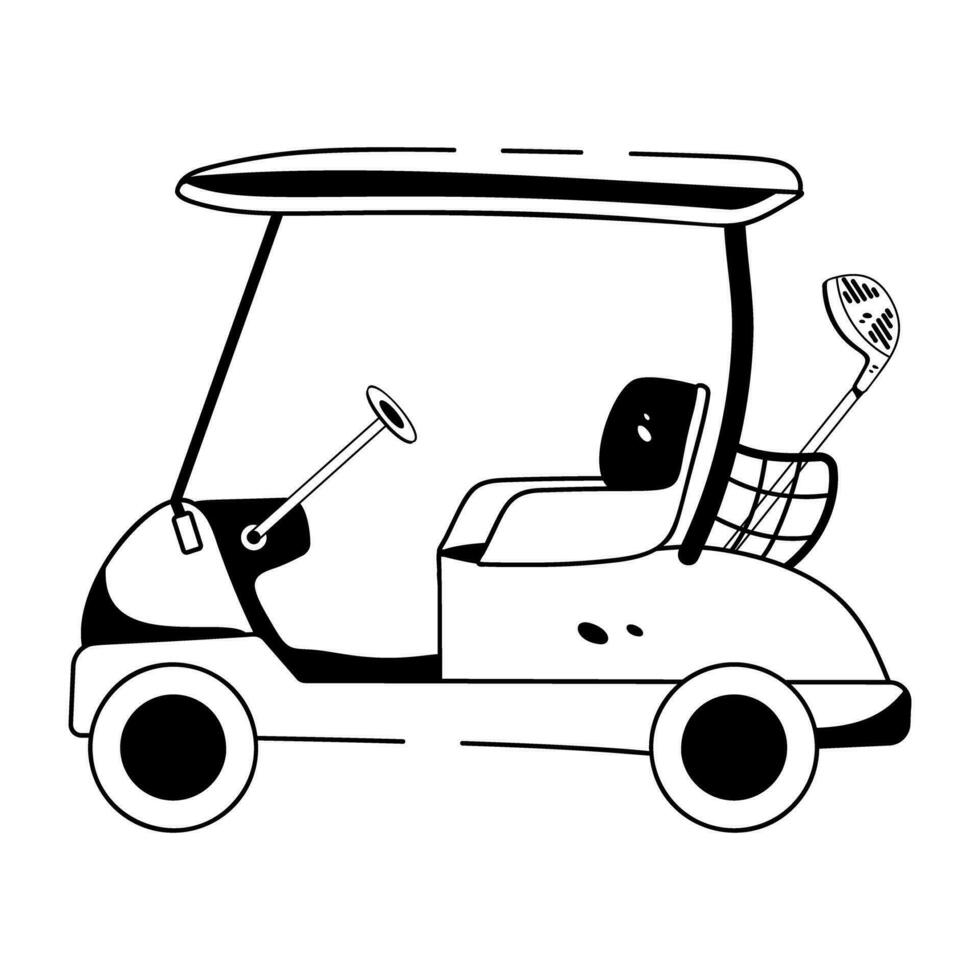 Trendy Golf Car vector