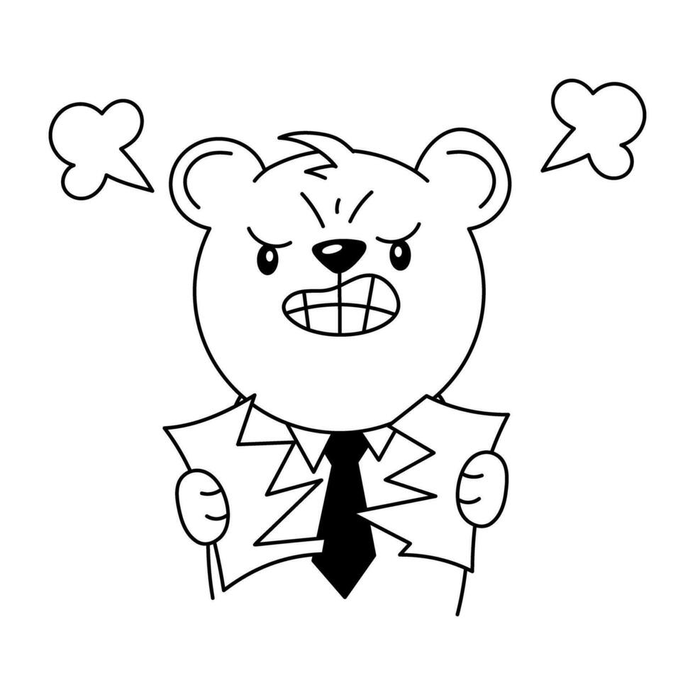 Trendy Angry Teddy vector