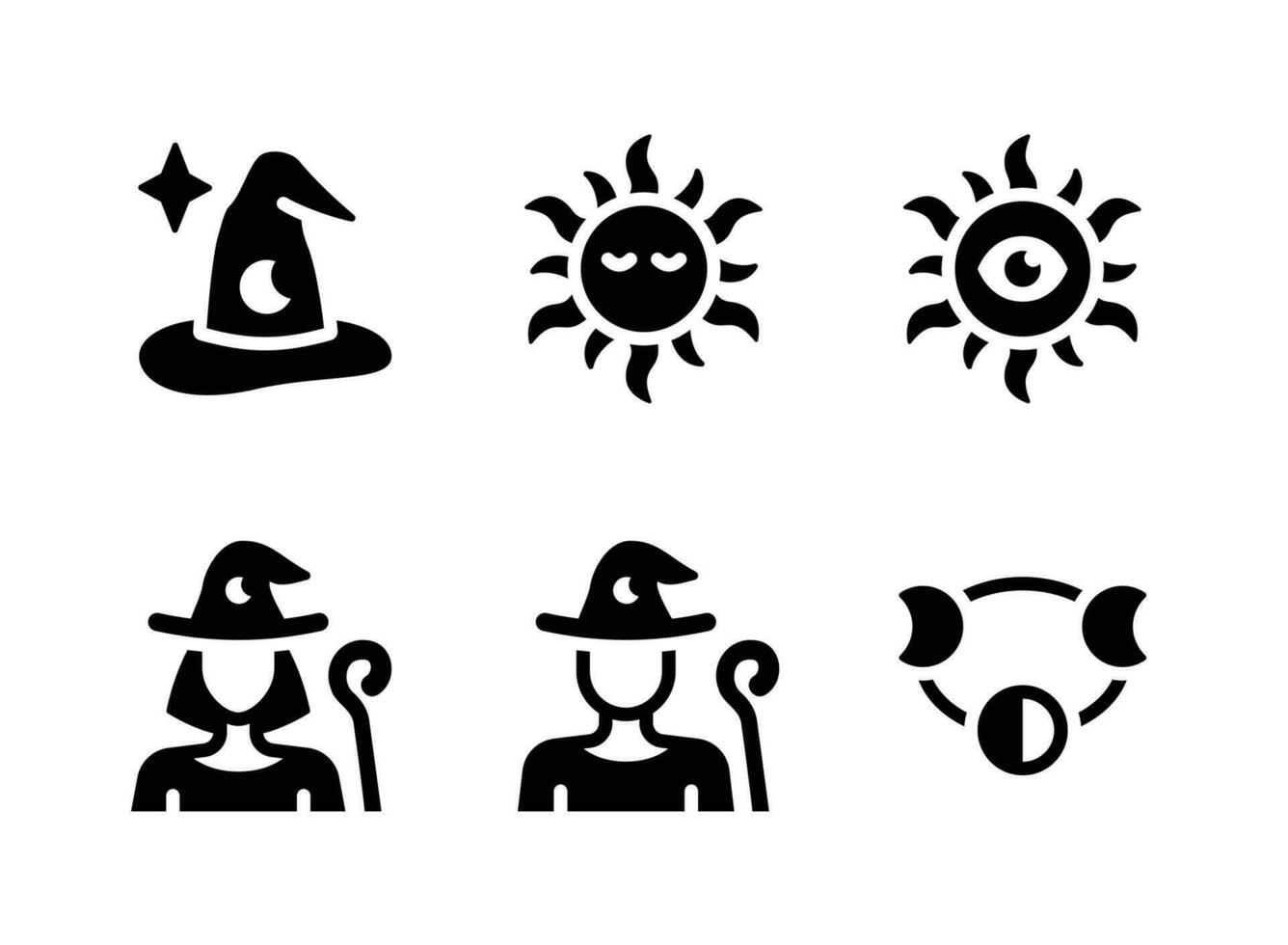 Simple Set of Celestial and Witchcraft Vector Solid Icons
