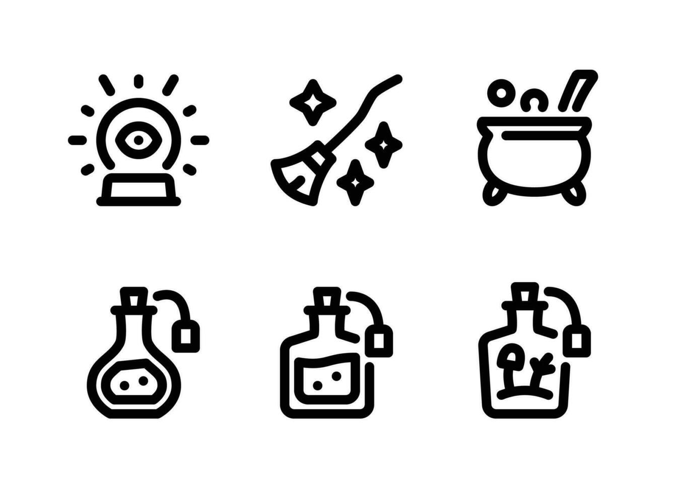 Simple Set of Celestial and Witchcraft Vector Line Icons