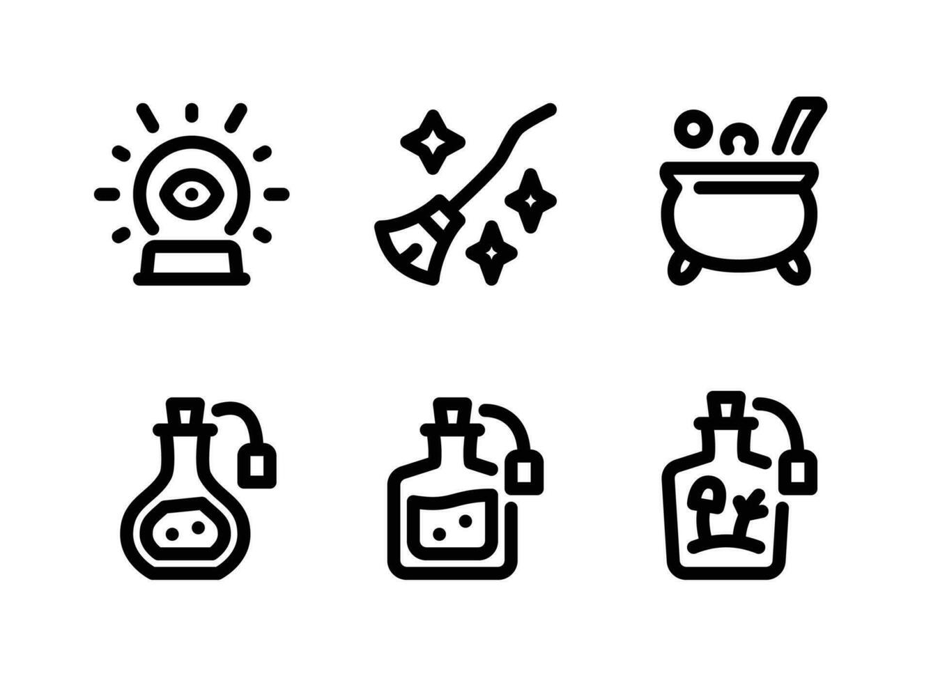 Simple Set of Celestial and Witchcraft Vector Line Icons