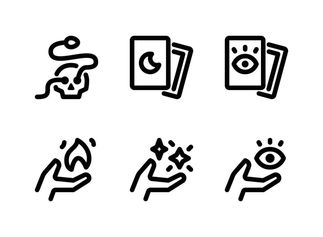 Simple Set of Celestial and Witchcraft Vector Line Icons