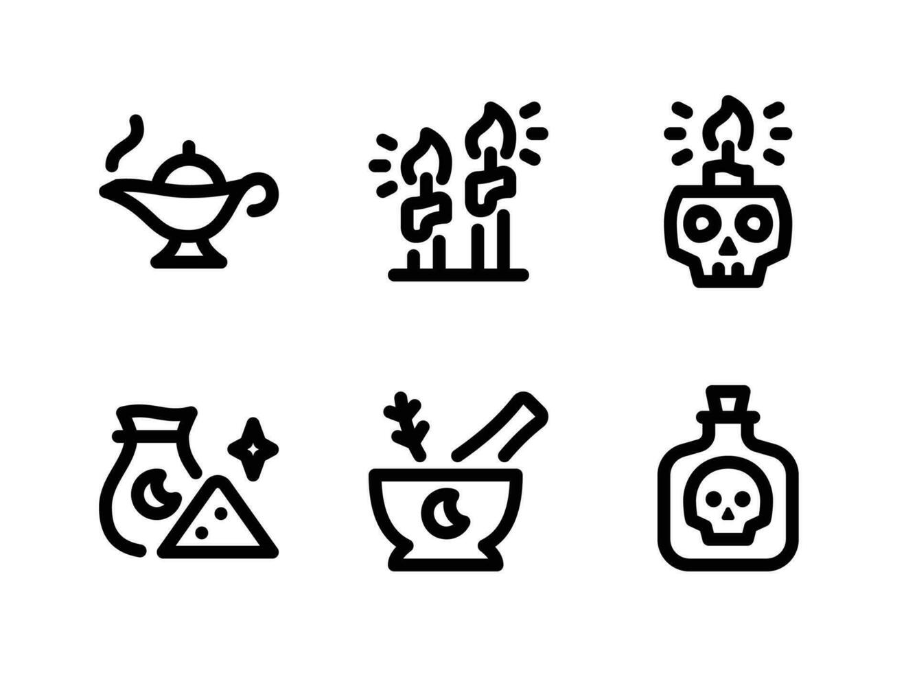Simple Set of Celestial and Witchcraft Vector Line Icons