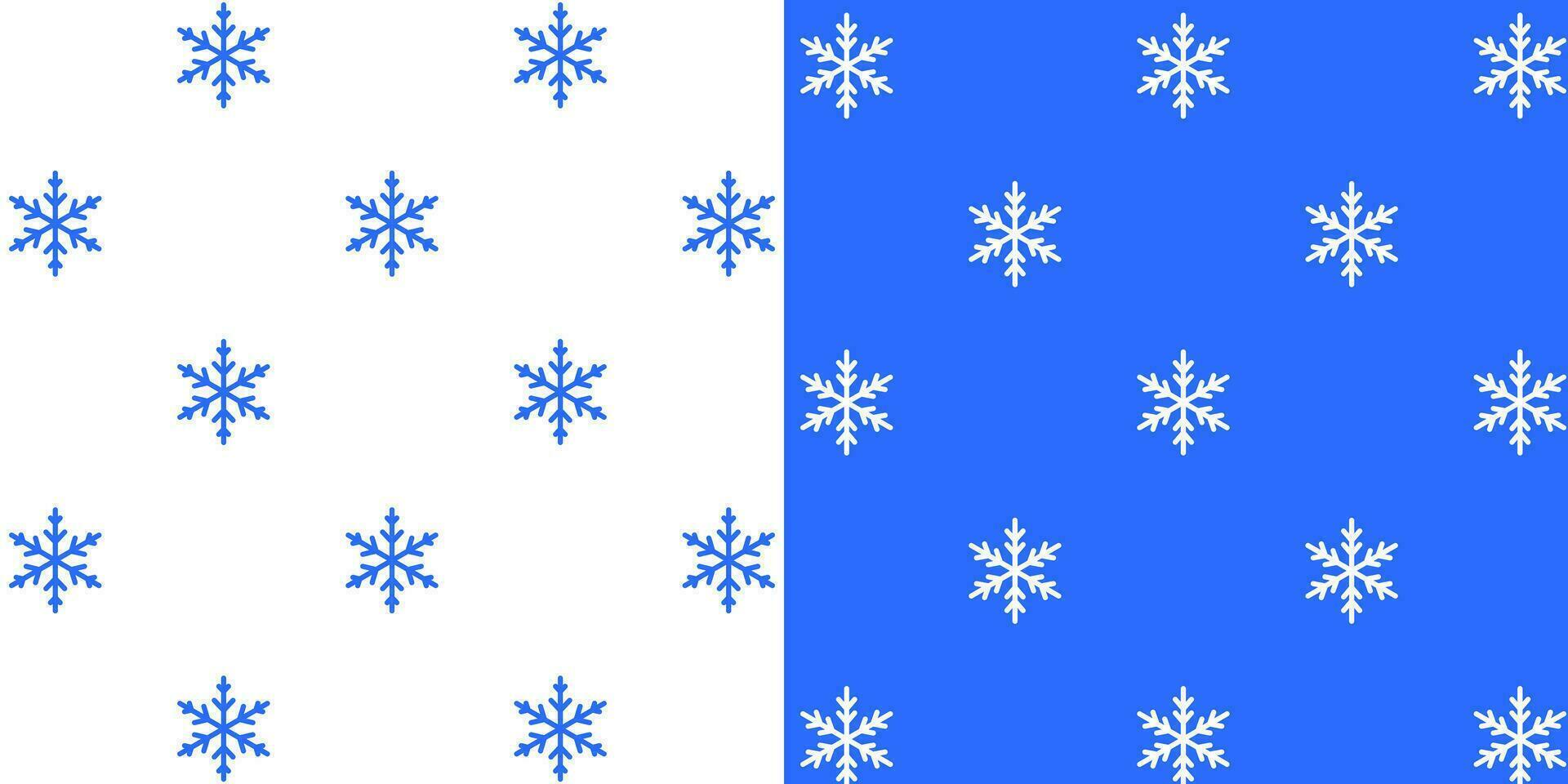 Collection of winter seamless patterns with snowflakes for decoration. A set of patterns for wrapping paper for Christmas and New Year. vector