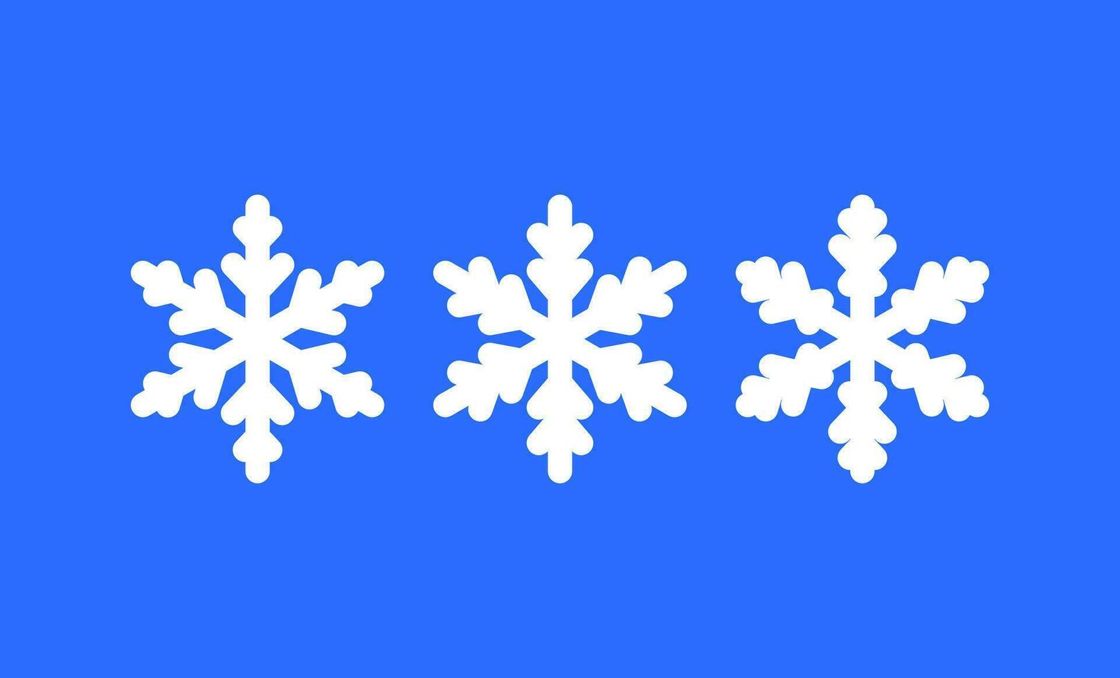 Snowflake winter set of white isolated icons silhouette on blue background vector
