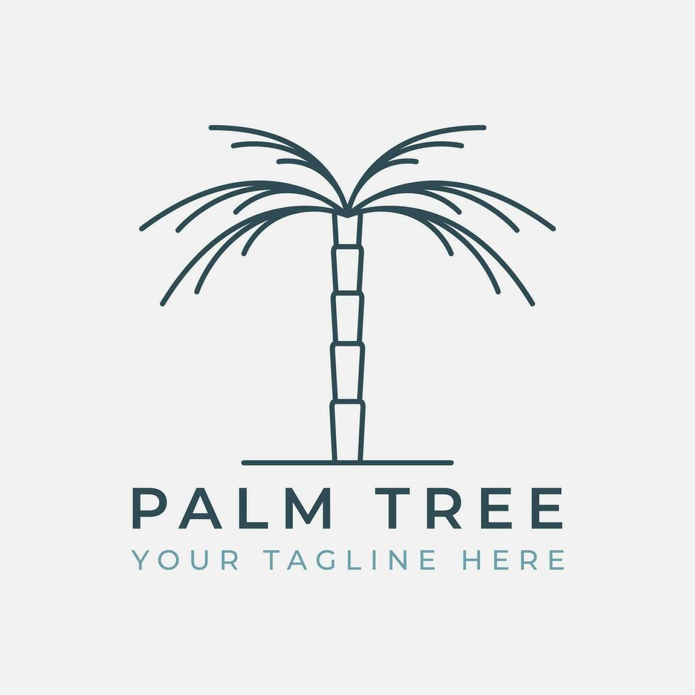 palm tree line art logo vector template illustration design. date tree logo