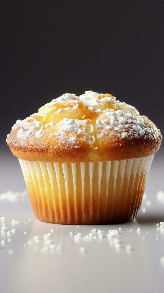 Vanilla muffin cupcake on white background isolated image food AI Generated photo