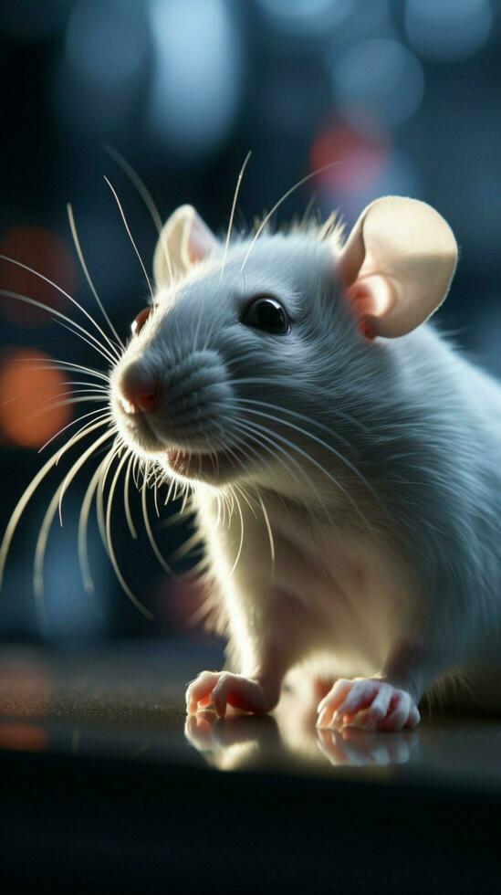 White Rat in laboratory AI Generated photo