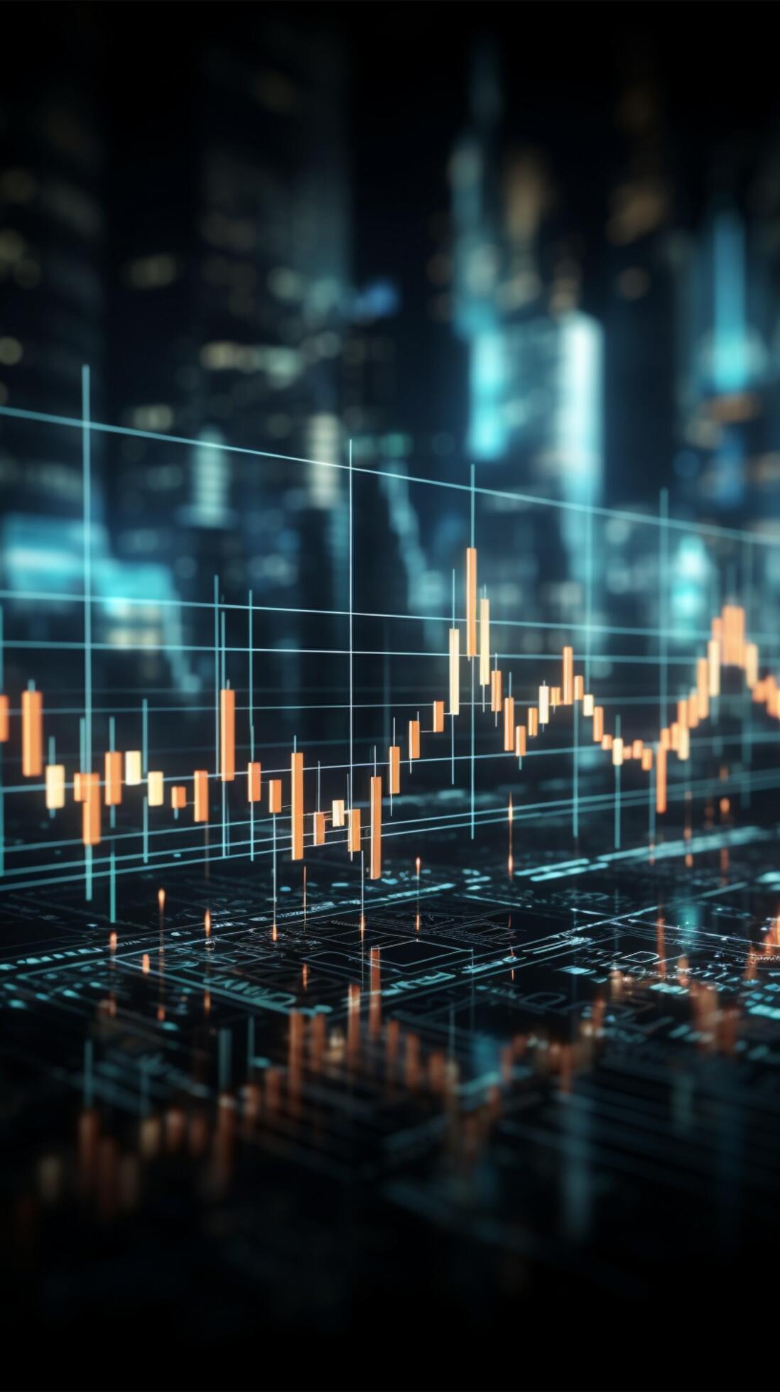 financial stock market graph on technology abstract background Vertical