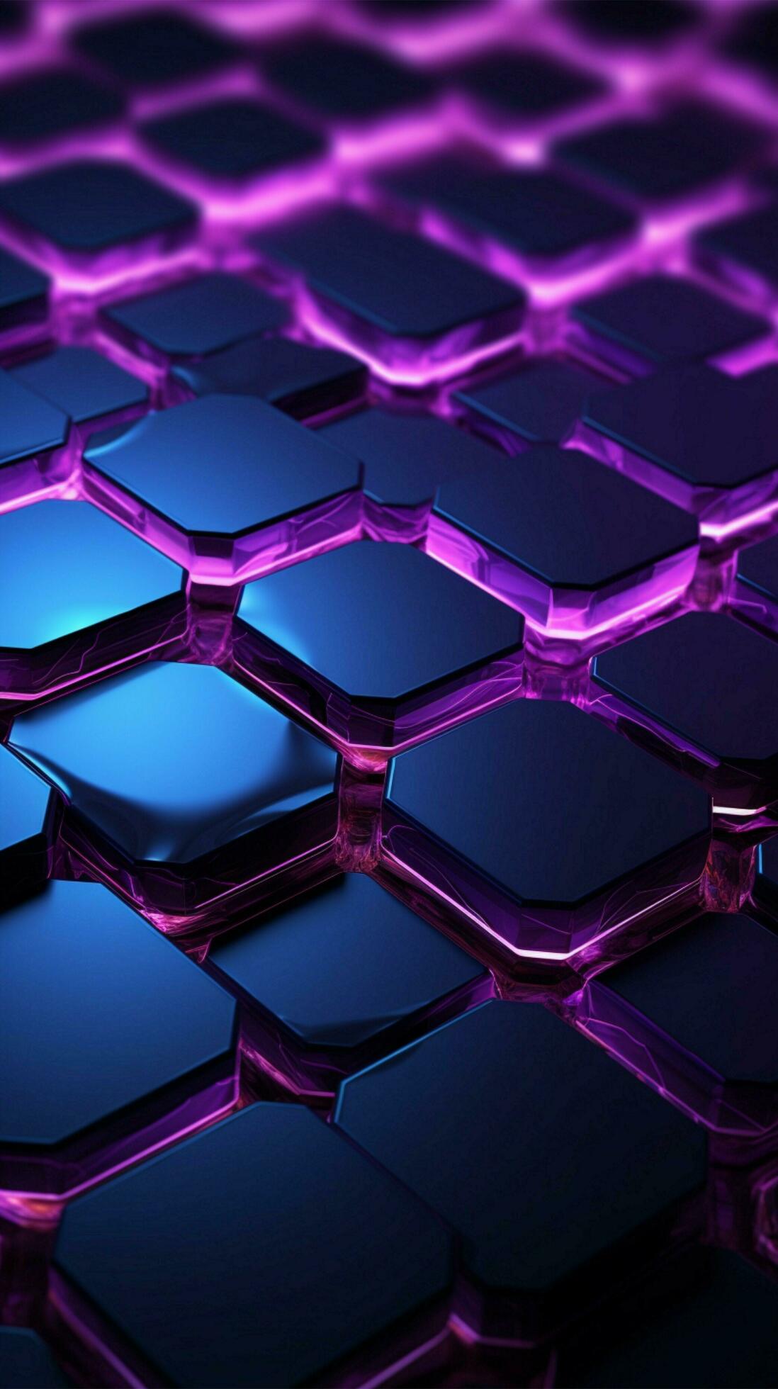 Futuristic Purple Luminous Hexagons on Abstract Dark Surface Vertical Mobile  Wallpaper AI Generated 30314120 Stock Photo at Vecteezy