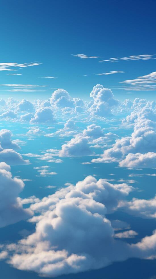 cielo y nubes antecedentes para producto monitor vertical móvil fondo de pantalla ai generado foto