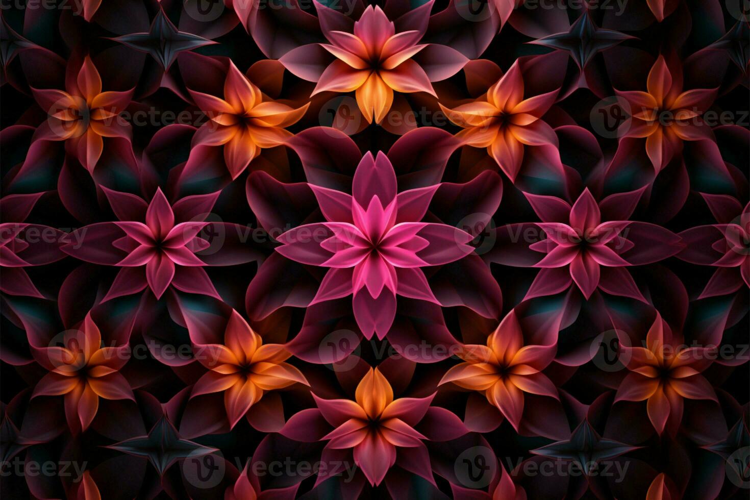 Line art background features captivating geometric flower shape patterns AI Generated photo