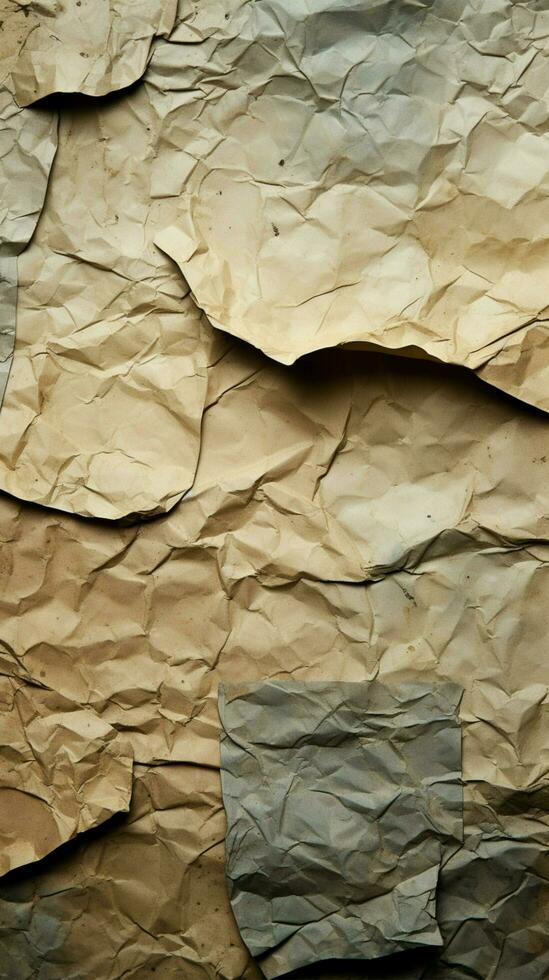 Old paper sheets texture with dark edges Vertical Mobile Wallpaper AI Generated photo