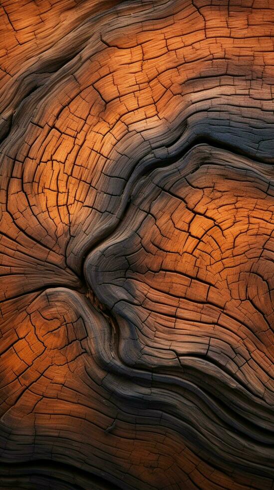 Organic background with the file of textured bark wood Vertical Mobile Wallpaper AI Generated photo