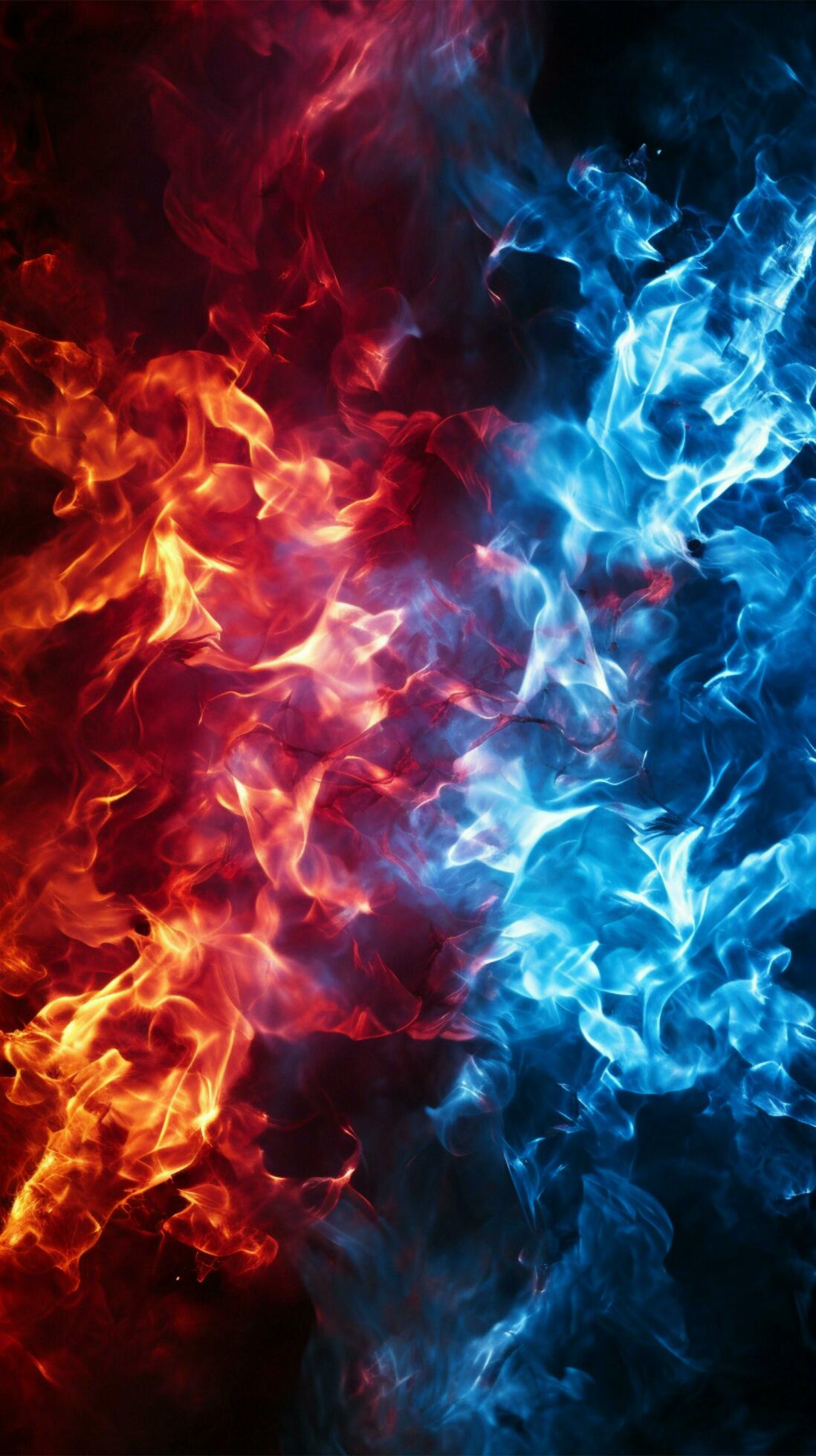 Intense red and blue fire illuminates the black background Vertical Mobile  Wallpaper AI Generated 30316075 Stock Photo at Vecteezy