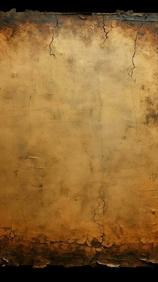 Antique parchment texture displaying aged paper with dark borders Vertical Mobile Wallpaper AI Generated photo