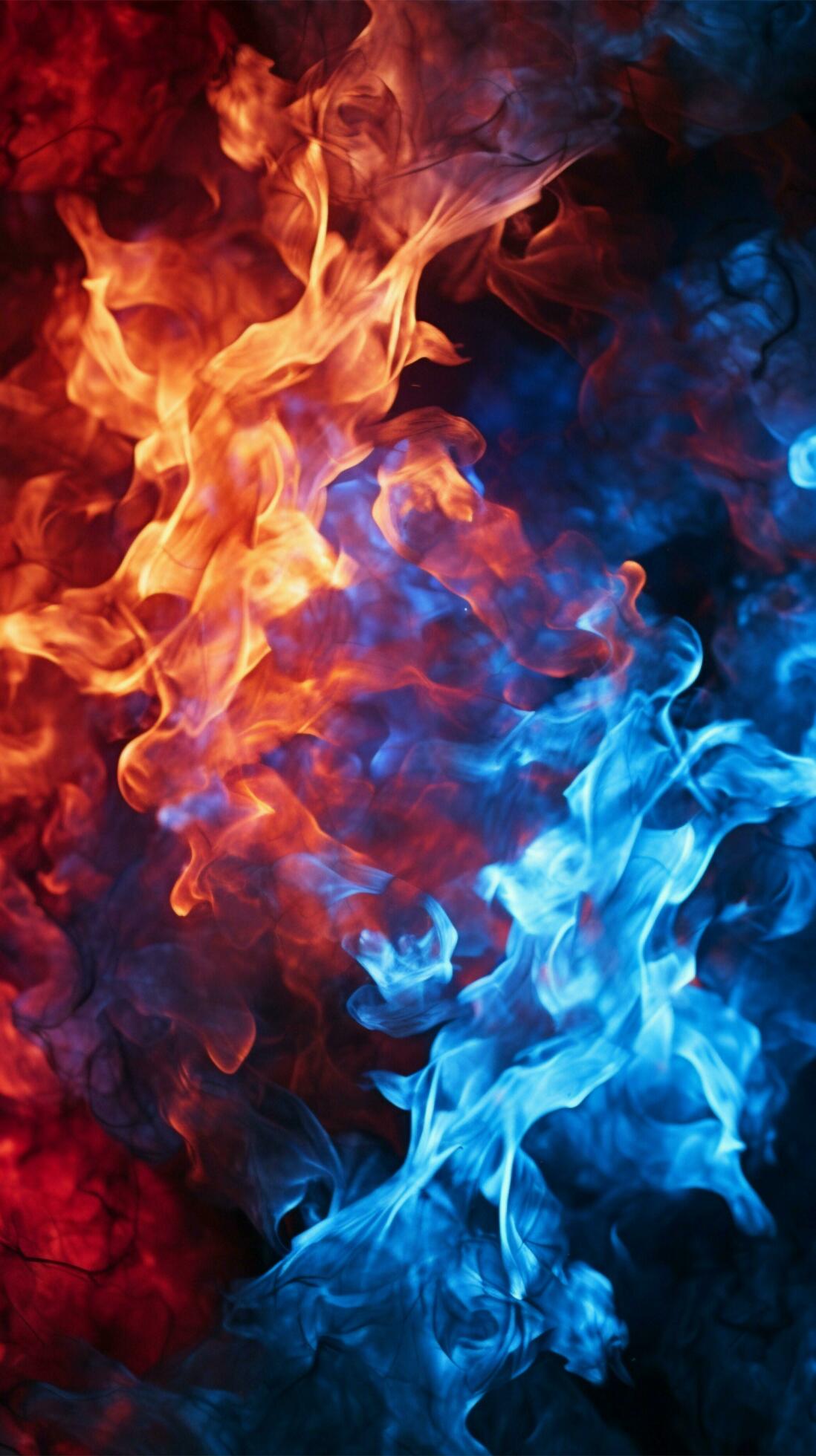 Intense red and blue fire illuminates the black background Vertical Mobile  Wallpaper AI Generated 30316075 Stock Photo at Vecteezy