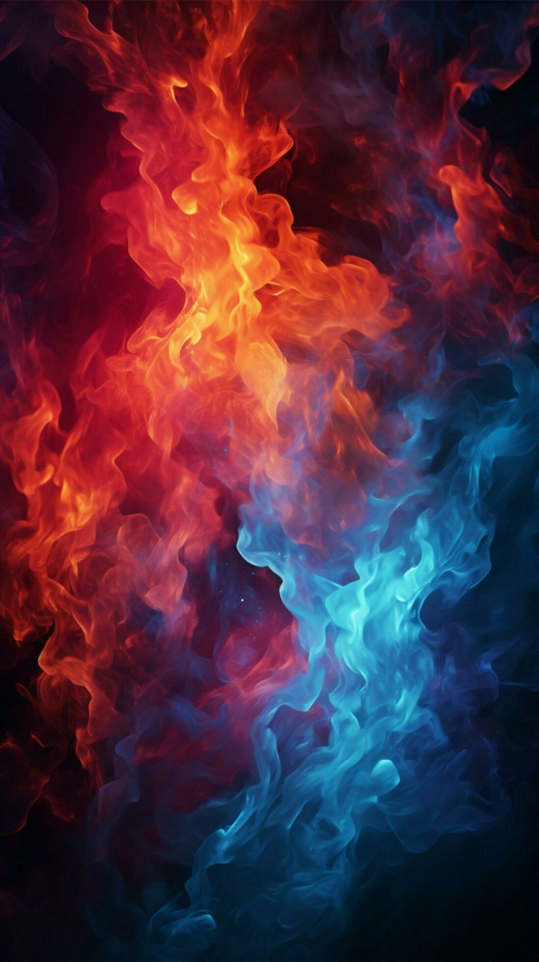 Intense red and blue fire illuminates the black background Vertical Mobile  Wallpaper AI Generated 30316075 Stock Photo at Vecteezy