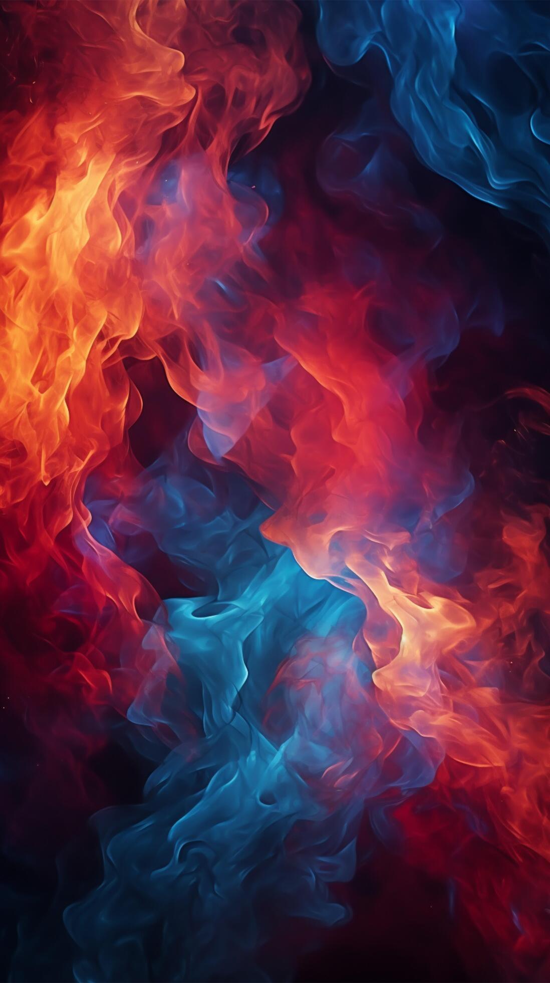 Intense red and blue fire illuminates the black background Vertical Mobile  Wallpaper AI Generated 30316075 Stock Photo at Vecteezy