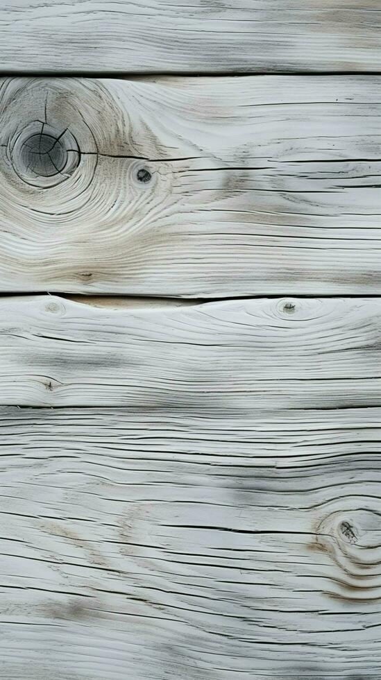 Close-up of weathered white wood texture, vintage grey timber backdrop Vertical Mobile Wallpaper AI Generated photo