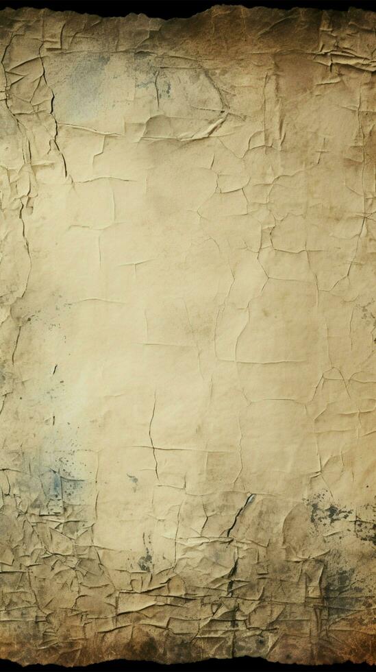 Faded paper texture with textured surface and worn, darkened edges Vertical Mobile Wallpaper AI Generated photo