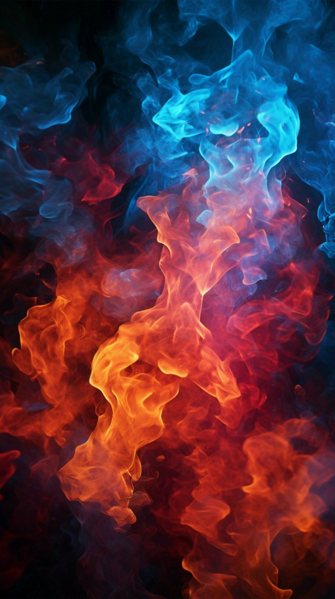 Intense red and blue fire illuminates the black background Vertical Mobile  Wallpaper AI Generated 30316075 Stock Photo at Vecteezy