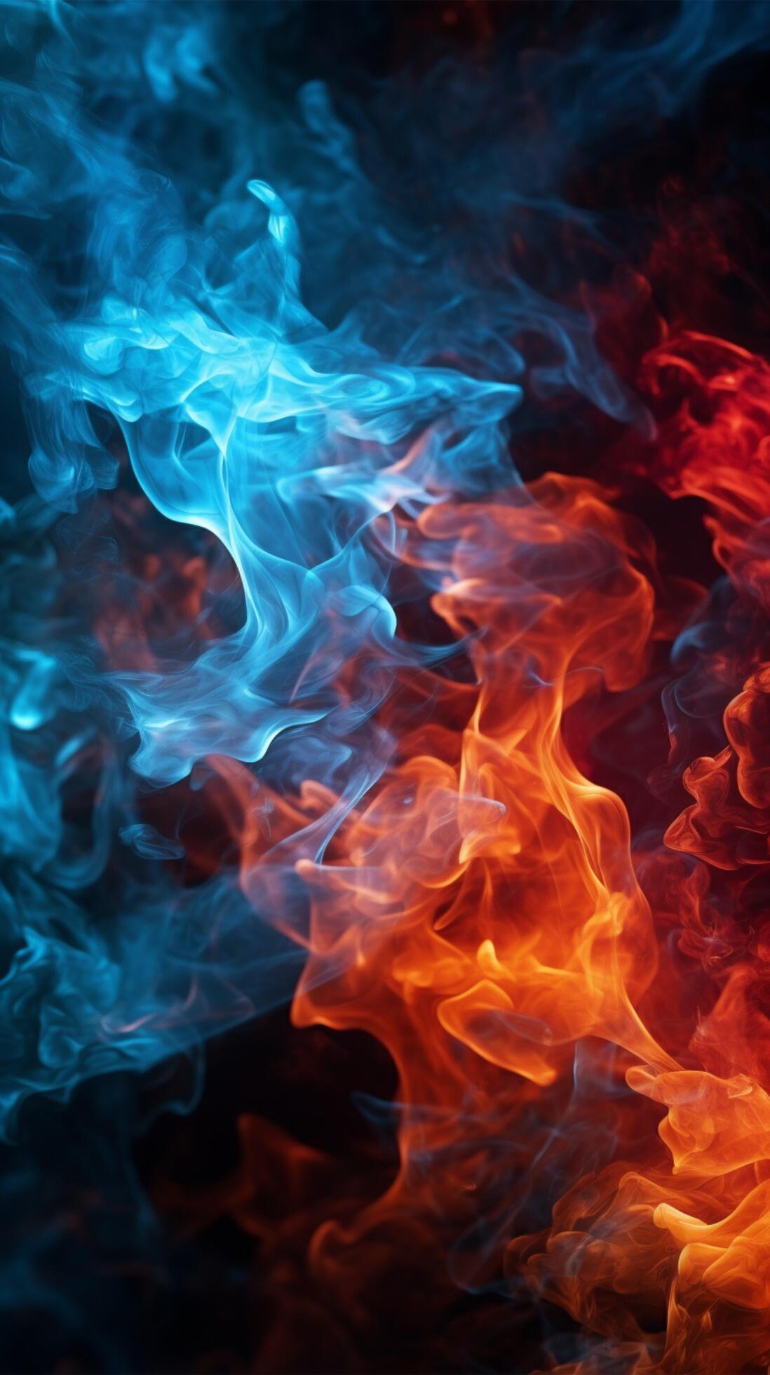 Intense red and blue fire illuminates the black background Vertical Mobile  Wallpaper AI Generated 30316075 Stock Photo at Vecteezy