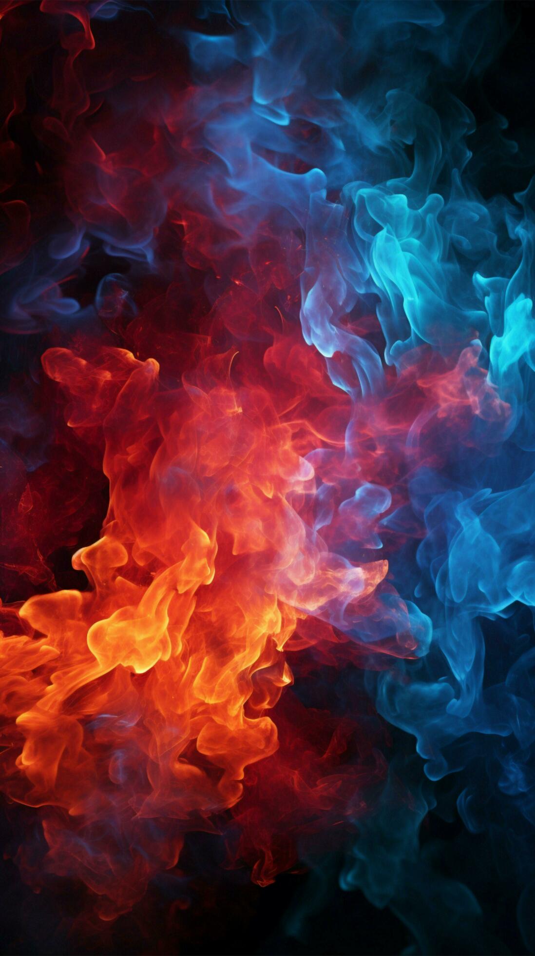 Intense red and blue fire illuminates the black background Vertical Mobile  Wallpaper AI Generated 30316075 Stock Photo at Vecteezy