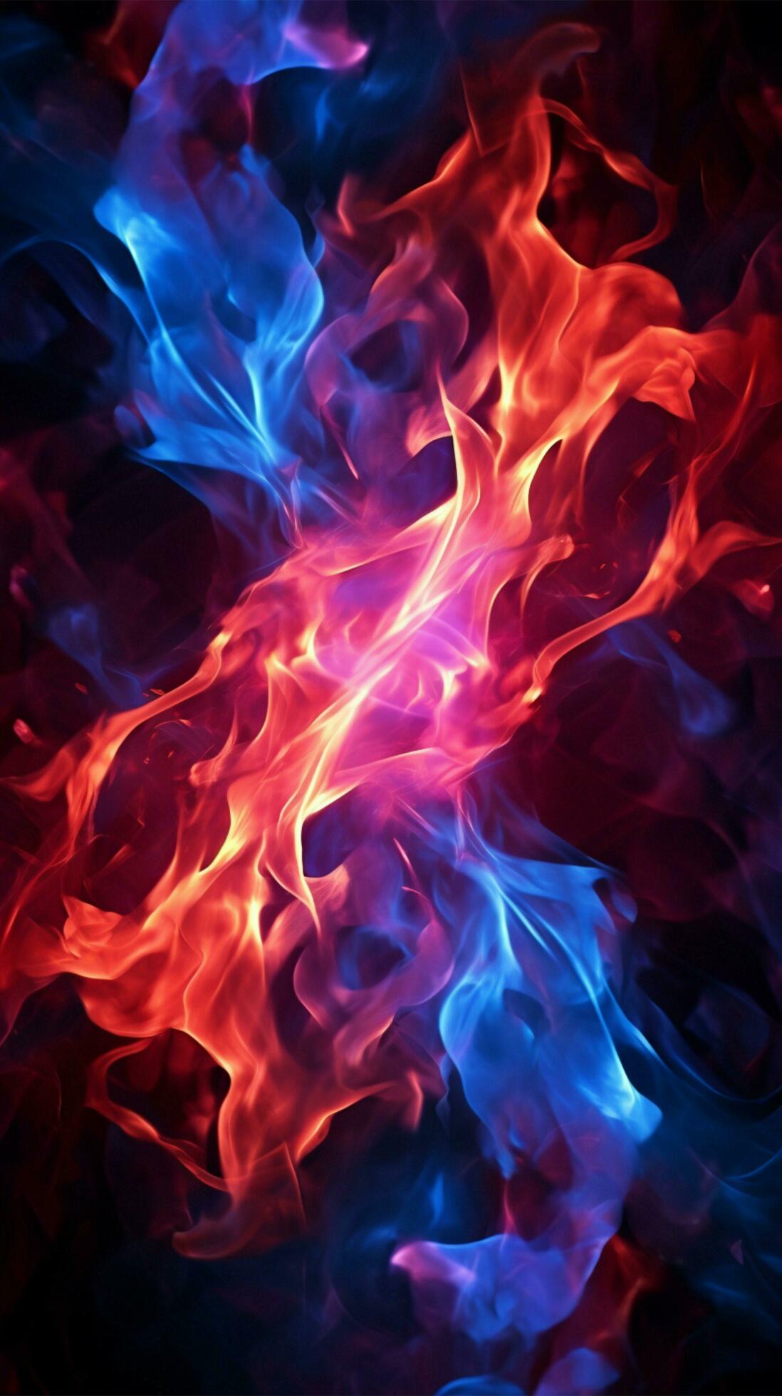 Intense red and blue fire illuminates the black background Vertical Mobile  Wallpaper AI Generated 30316075 Stock Photo at Vecteezy